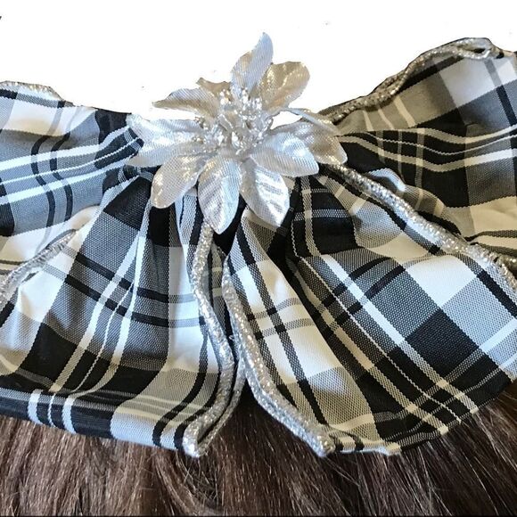 Bow Hair Barrette Watch Plaid Black White Hair Accessory main image 14
